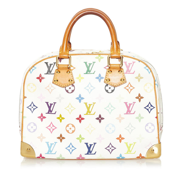 Preloved Louis Vuitton Trouville White Multicolor Monogram Bag