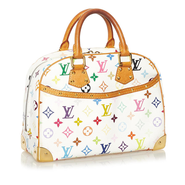 Authentic Louis Vuitton White Multicolor Trouville Handbag