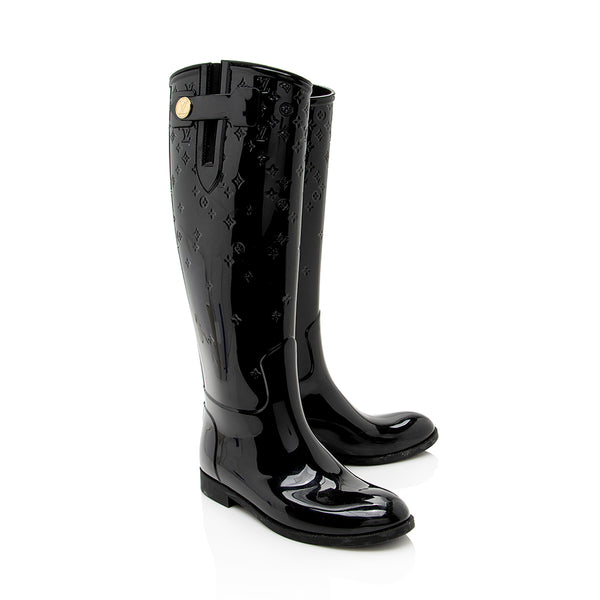 Louis Vuitton LV Monogram Rubber Rain Boots - Burgundy Boots