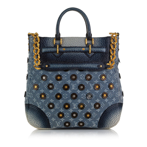 Louis Vuitton Blue Denim Polka Dots Limited Edition Panema Bowly Bag Louis  Vuitton