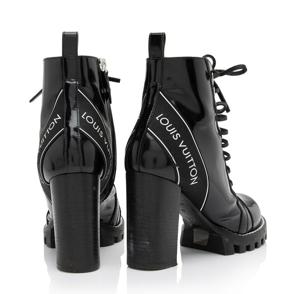 Louis Vuitton Women Silver Black Star Trail Ankle Boot Size 39 US