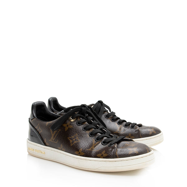 Louis Vuitton Black Leather Gold Monogram Front Row Frontrow Sneakers  Trainers