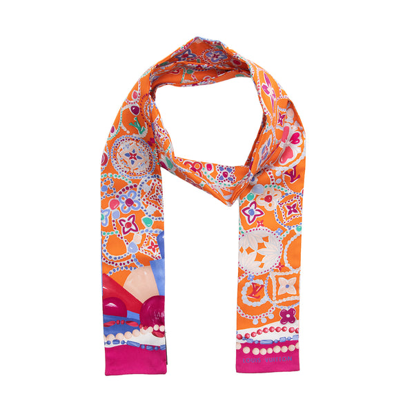 Louis Vuitton - Multicolor Silk Floral & Bag Print Bandeau