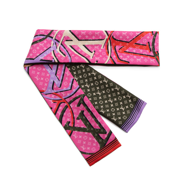 Louis Vuitton pink confidential twilly scarf