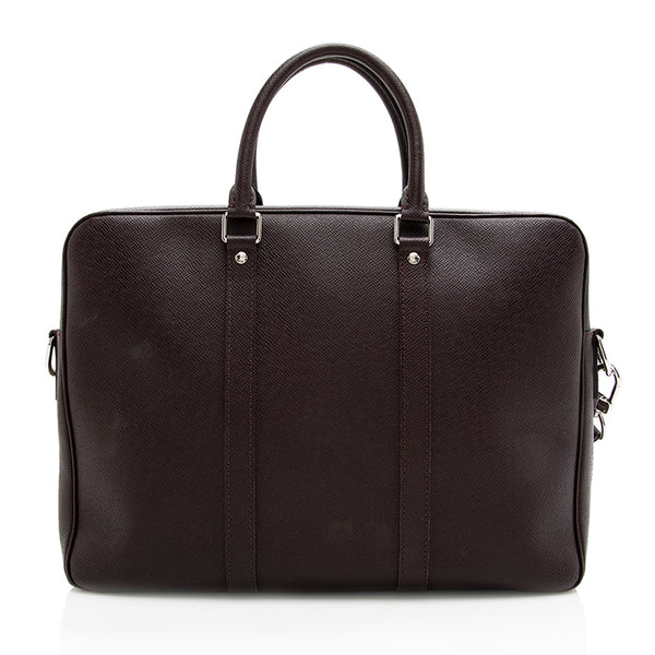 Auth LOUIS VUITTON PORTE DOCUMENTS VOYAGE Business Bag Briefcase Epi Leather