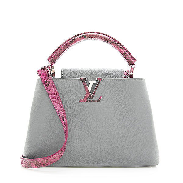 Louis Vuitton Capucines BB Galet Grey in Taruillon Leather/Python