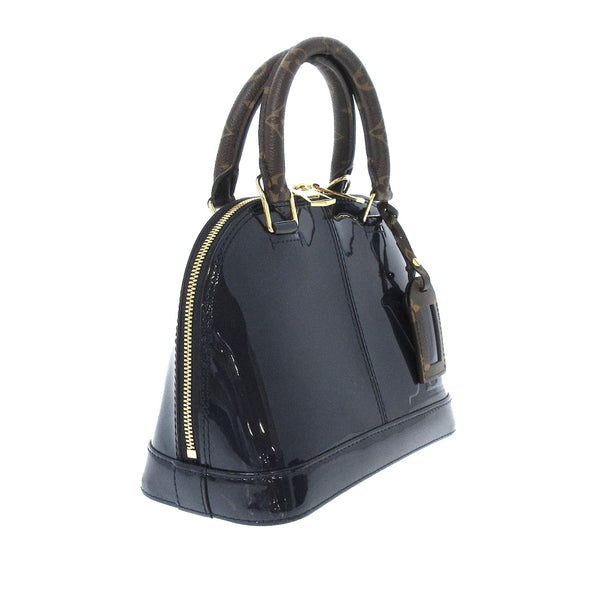 Alma bb patent leather handbag Louis Vuitton Grey in Patent