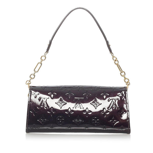Authentic Louis Vuitton Amarante Monogram Vernis Leather Pochette Shoulder  Bag
