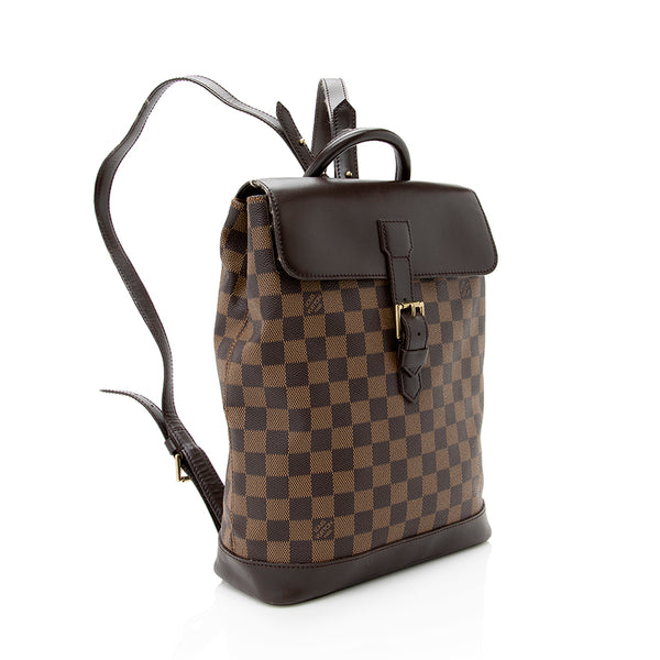 Louis Vuitton Soho Backpack in Ebene Damier Canvas and Brown