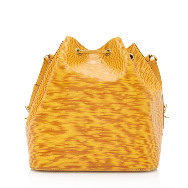 Louis Vuitton Womens Vintage EPI Leather Petit Noe Drawstring Handbag Yellow