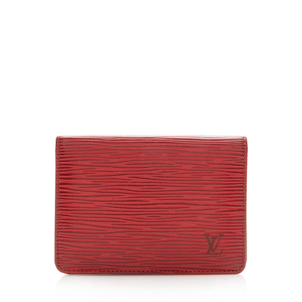 Louis Vuitton Womens Vintage Card Holder Red Epi Leather – Luxe