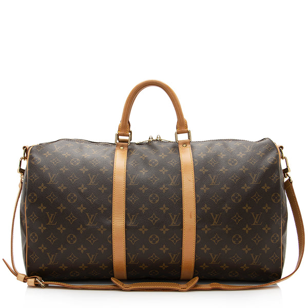 Louis Vuitton Keepall Bandoulière 50 Embossed Lv Duffle Bag