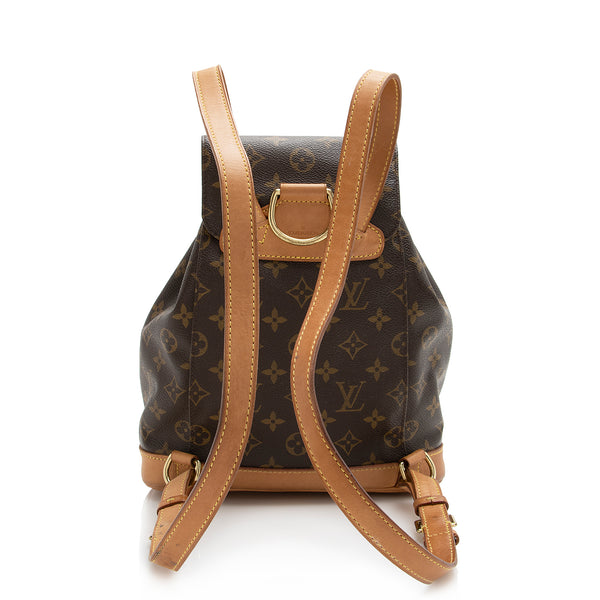 Louis Vuitton Montsouris Vintage Leather Backpack Brown