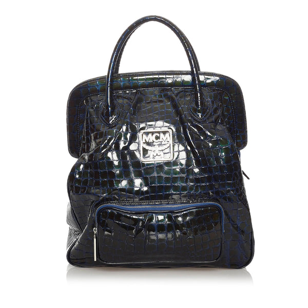 MCM, Bags, Authentic Mcm Blue White Alma Patern Bag