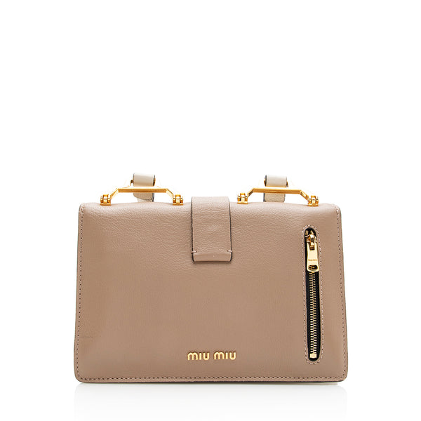 Miu Miu Leather Madras Shoulder Bag (SHF-19249) – LuxeDH