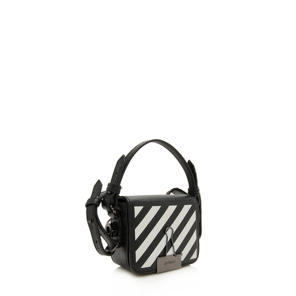 Off-White c/o Virgil Abloh Baby Flap Leather Crossbody in Black