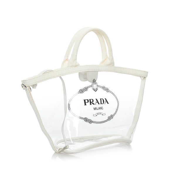 Prada Canapa Logo Vinyl Handbag (SHG-29931) – LuxeDH
