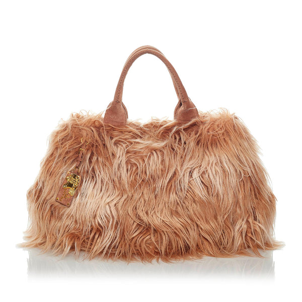 Prada Eco Kidassia Faux Fur Garden Handbag (SHG-30403) – LuxeDH