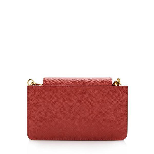 Red Saffiano Leather Monochrome Bag Small