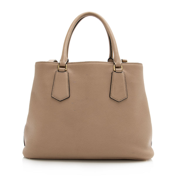 Prada Brown Leather Vitello Phenix Shoulder Bag