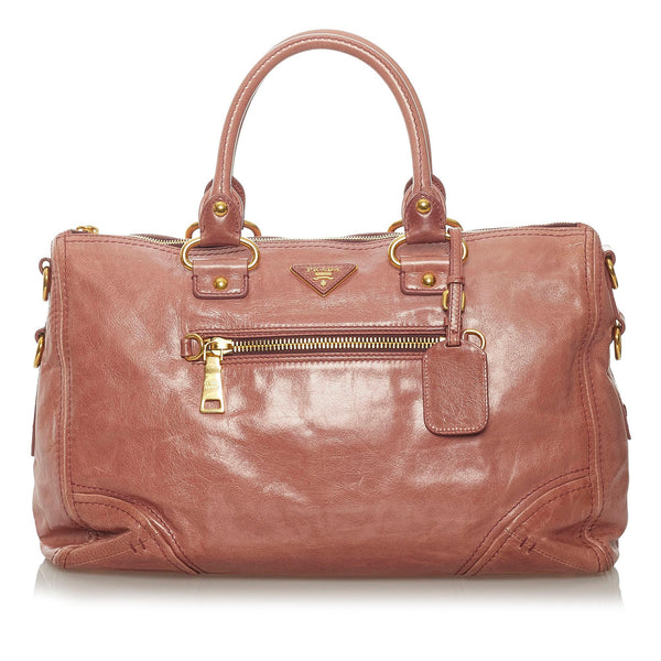 Authentic Prada Vitello Shine 2-way Satchel