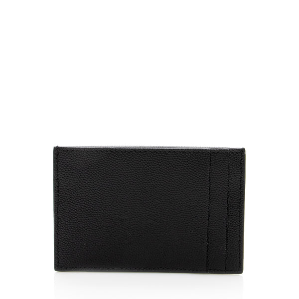 Saint Laurent Grain De Poudre Embossed Leather Uptown Card Case (SHF-1 –  LuxeDH