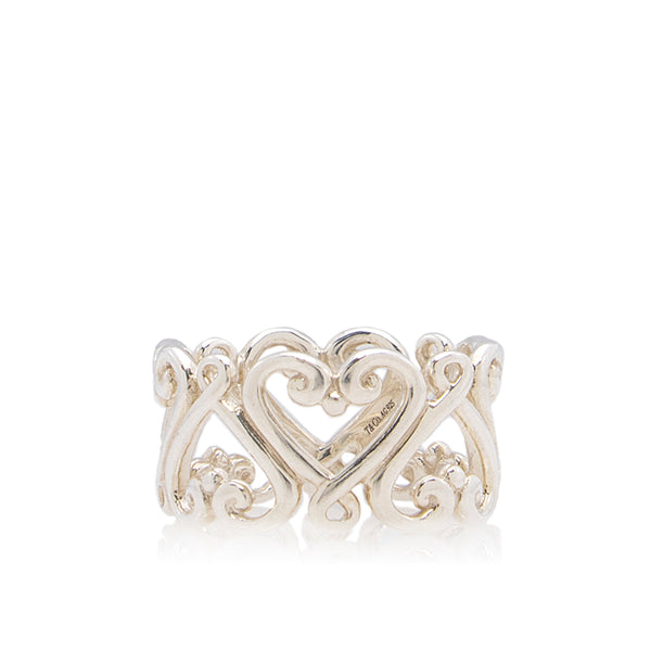 Tiffany & Co. Sterling Paloma Picasso Sterling Silver Loving Heart Ring -  Size 4 3/4 (SHF-20396)