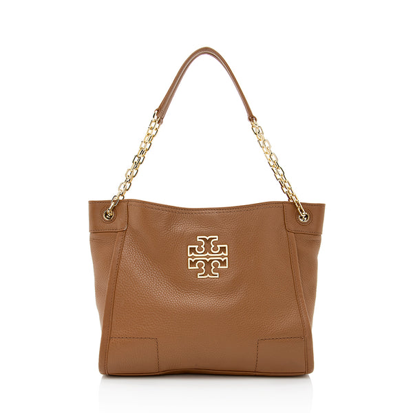 Tory Burch Leather Britten Small Slouchy Tote (SHF-19671) – LuxeDH