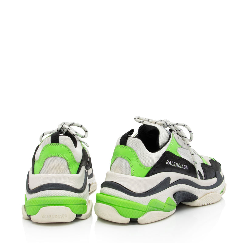 Balenciaga Calfskin Mesh Triple S Sneakers - Size 10 / 40 (SHF-kciXy5)