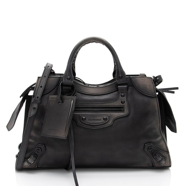 Balenciaga Grained Calfskin Neo Classic City Satchel (SHF-h4tc1d)