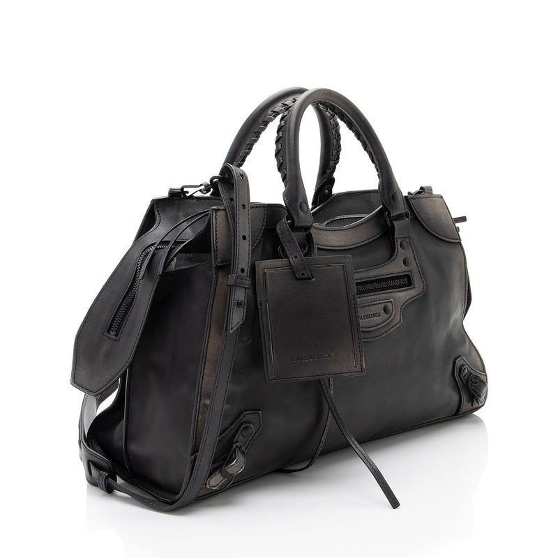 Balenciaga Grained Calfskin Neo Classic City Satchel (SHF-h4tc1d)