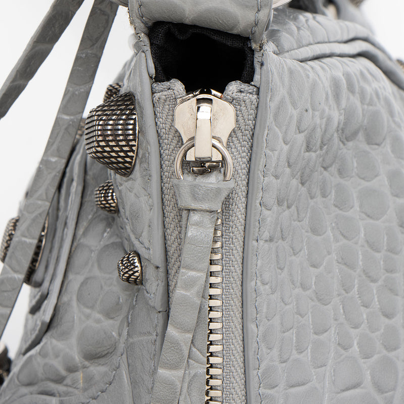 Balenciaga Croc Embossed Le Cagole Small Shoulder Bag (SHF-ymVG4a)