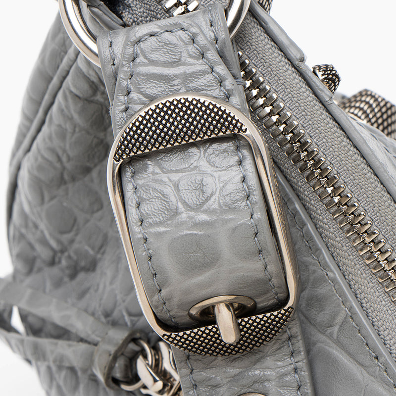 Balenciaga Croc Embossed Le Cagole Small Shoulder Bag (SHF-ymVG4a)