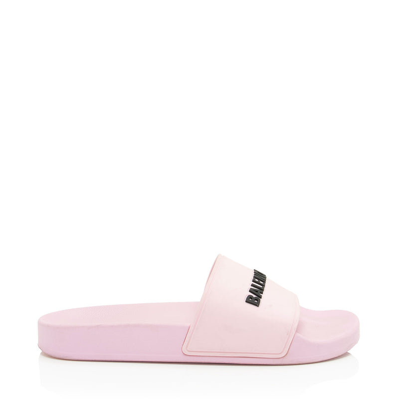 Balenciaga Rubber Logo Slides - Size 7 / 37 (SHF-QYLkMZ)