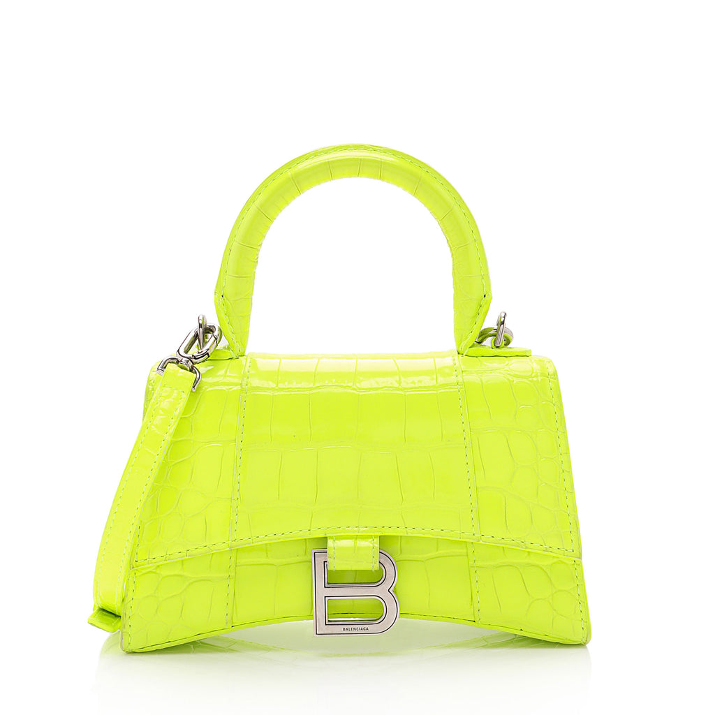 Balenciaga - Authenticated Hourglass Handbag - Leather Green for Women, Good Condition