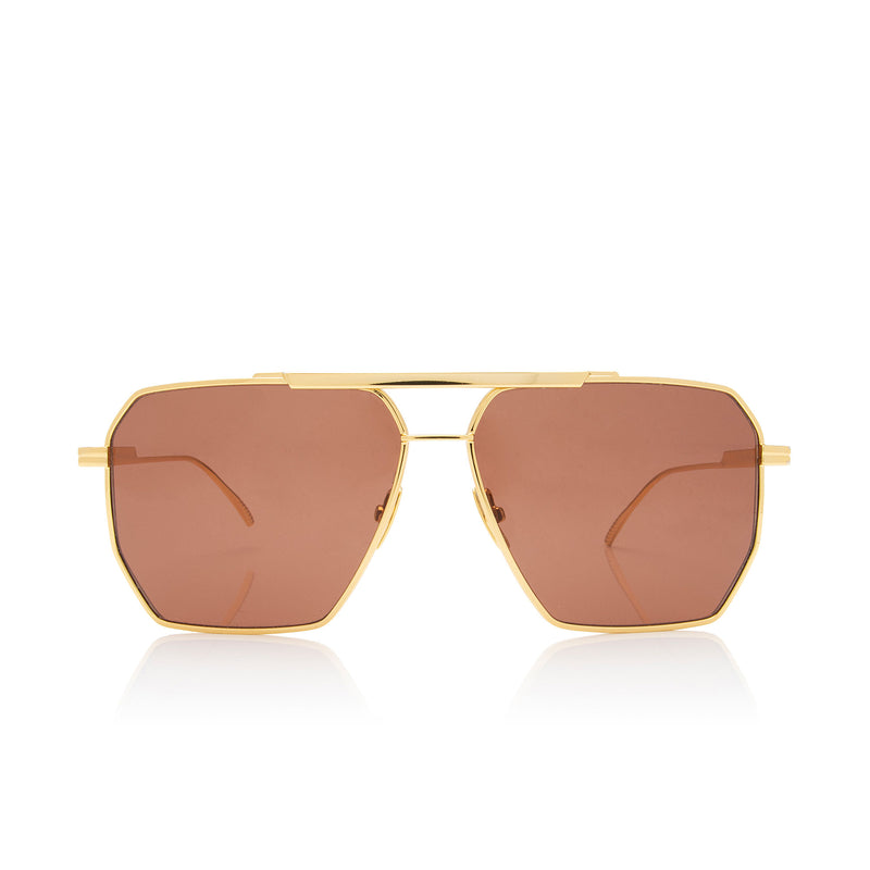 Bottega Veneta Angular Aviator Sunglasses (SHF-hCvvAD) – LuxeDH