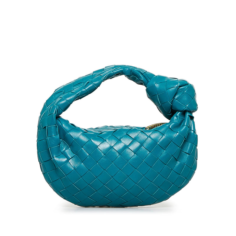 Green Jodie mini Intrecciato-leather shoulder bag, Bottega Veneta