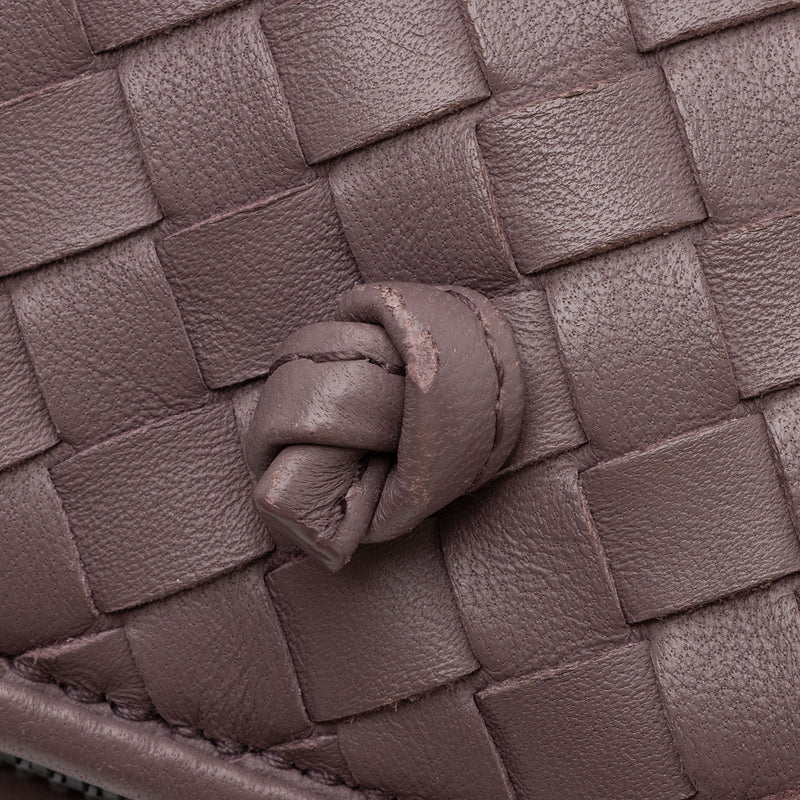 Bottega Veneta Nodini Small Intrecciato Leather Shoulder Bag - Off-white