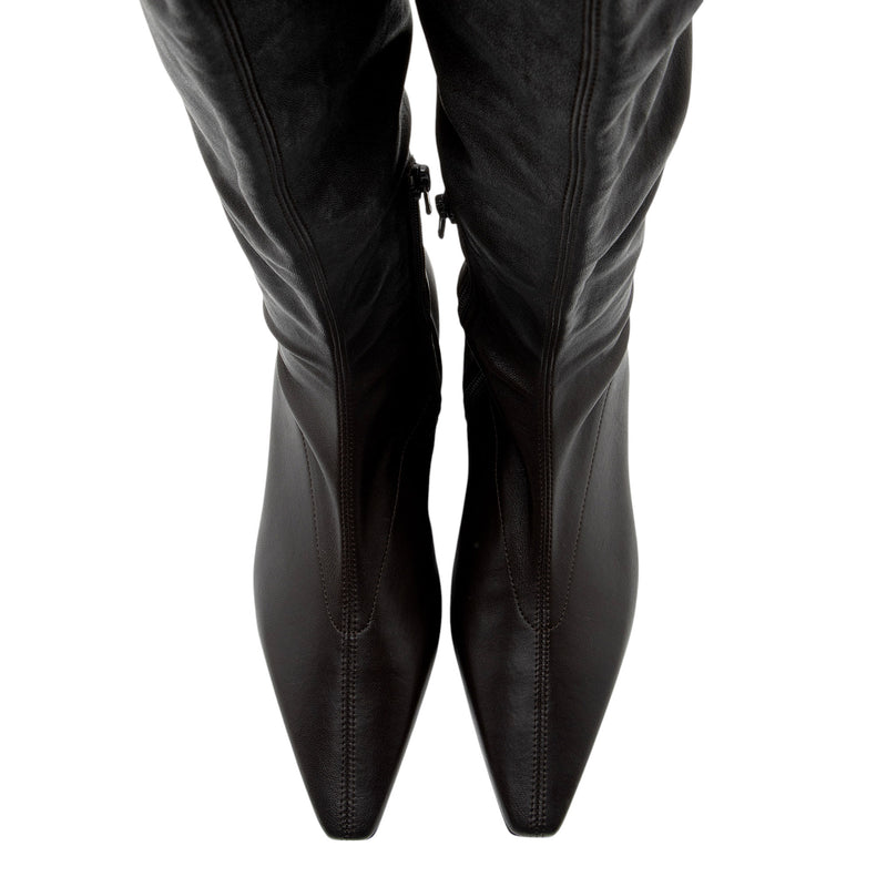 Bottega Veneta Leather Over The Knee Boots - Size 6 / 36 (SHF-2YRbWf)