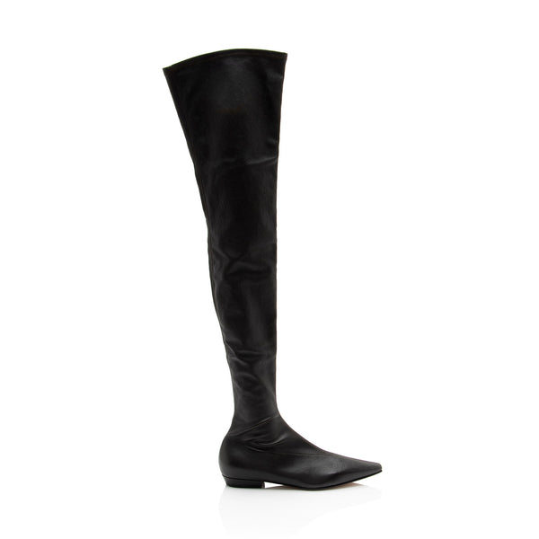 Bottega Veneta Leather Over The Knee Boots - Size 6 / 36 (SHF-2YRbWf)