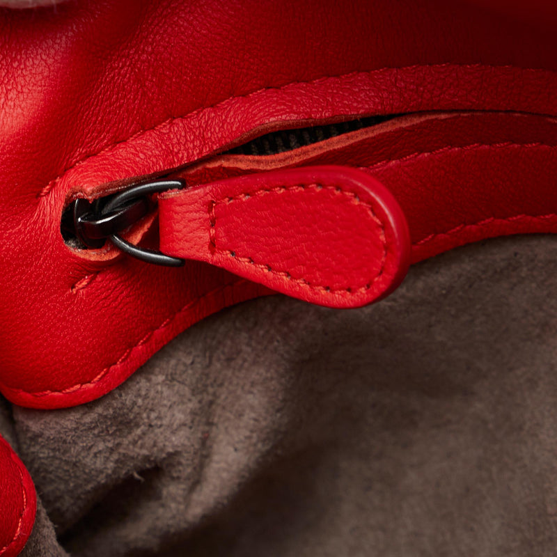 Red Bottega Veneta Intrecciato Olimpia Shoulder Bag