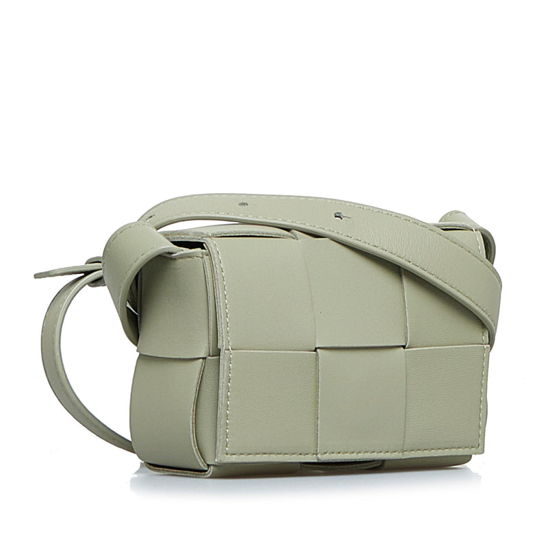 Cassette Mini Intrecciato Leather Crossbody Bag