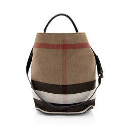 Burberry Canvas Check Susanna Bucket Bag (SHF-Oe6esk)