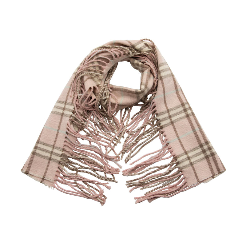 Burberry Cashmere Happy Plaid Fringe Scarf (SHF-23010) – LuxeDH