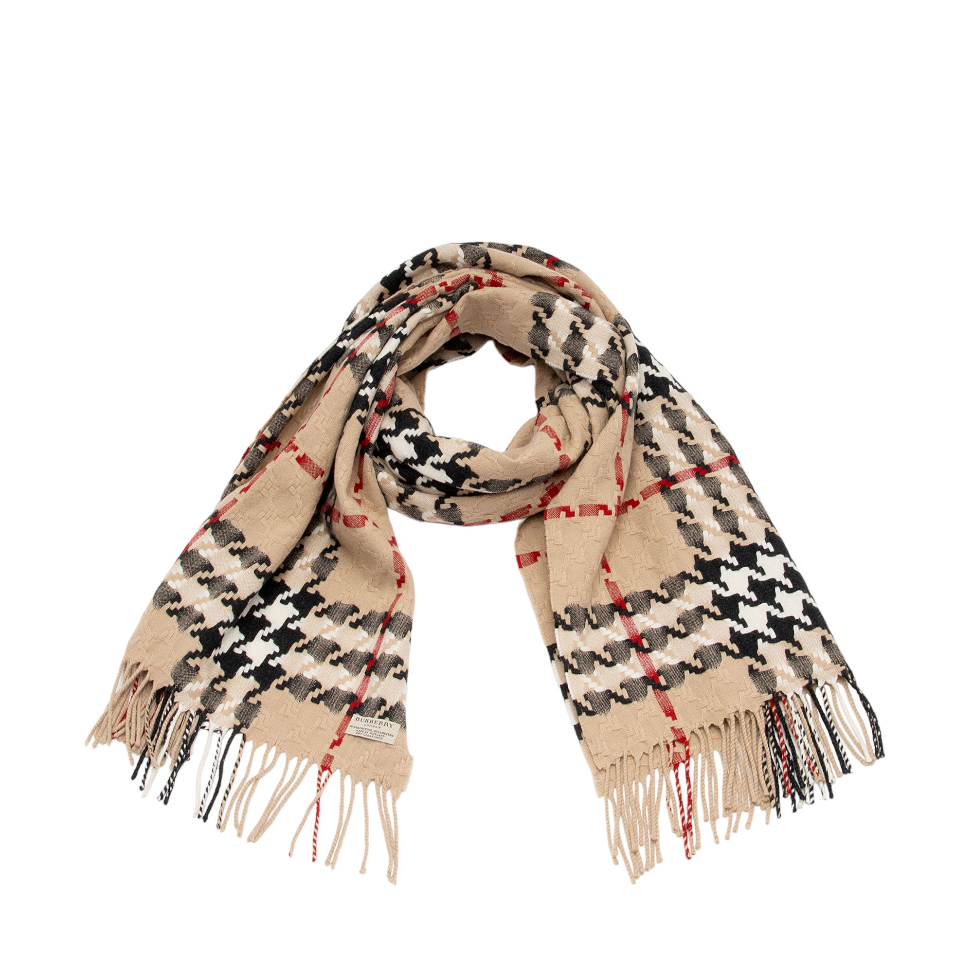 Burberry London Tan & Multicolor Merino wool blend Nova Check shops Scarf