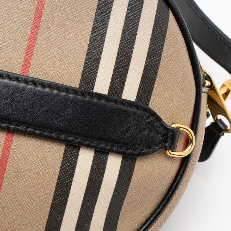 Burberry E-Canvas Icon Stripe Louise Mini Crossbody (SHF-0AXG6V)