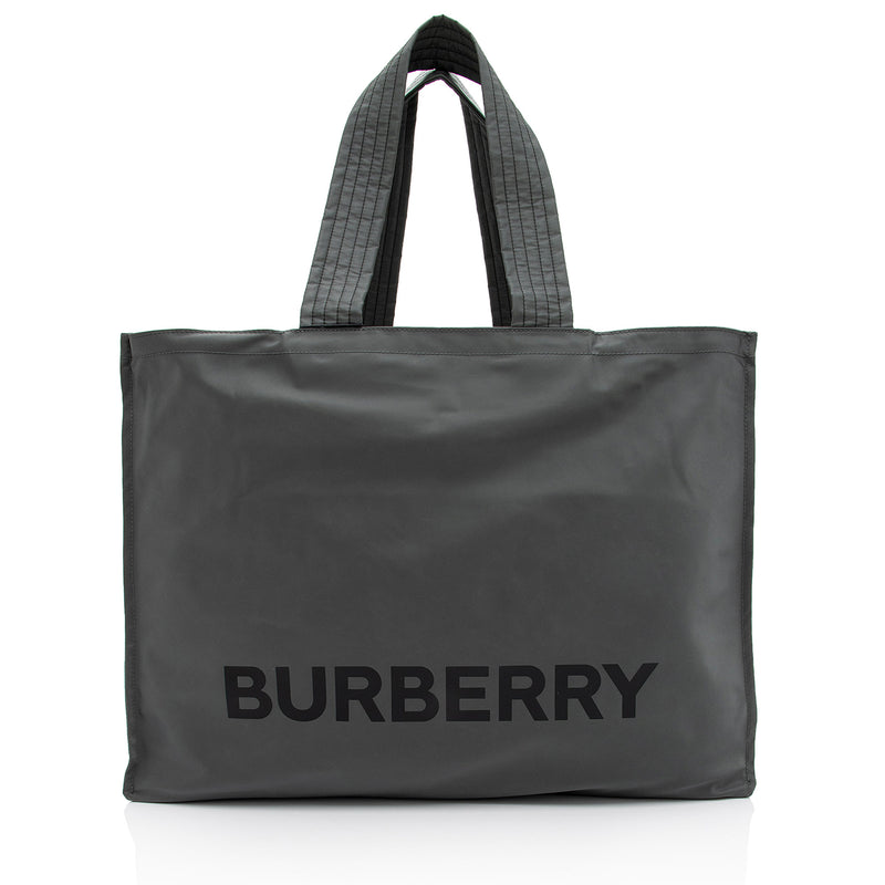 Burberry Small Rose Beige Logo Branded Econyl Nylon Tote Shoulder Handbag  Purse 