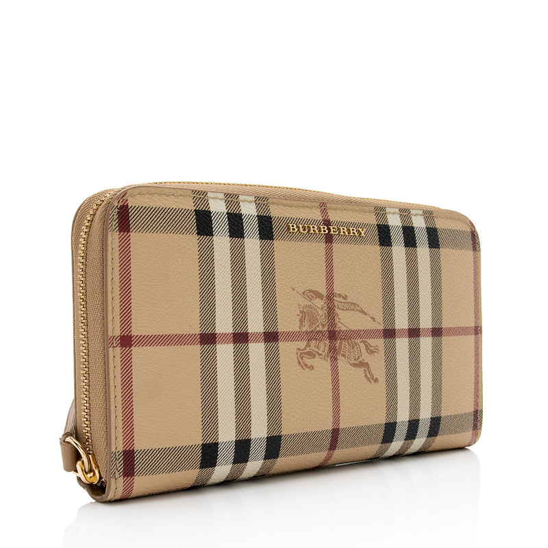 burberry wallet women new Vintage Check & Grainy Leather Folding Wallet 