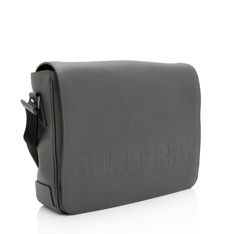 Leather Messenger Bag in Black - Burberry