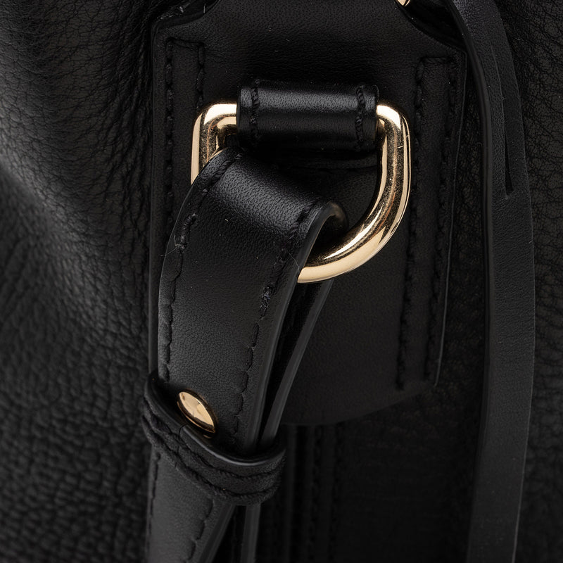 Burberry Leather Drawstring Susanna Bucket Bag (SHF-EjwCUX) – LuxeDH
